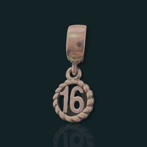 PANDORA ALE 925 Sterling Silver 16th Birthday Dangle Charm Bead 790494 Sweet 16